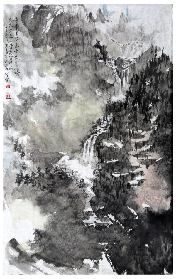 张荣国 雪霜消融图 46x70cm 宣纸 2015年