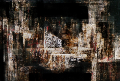 《都市建构——2008的记忆》 漆材料 170cm×120cm 2009年